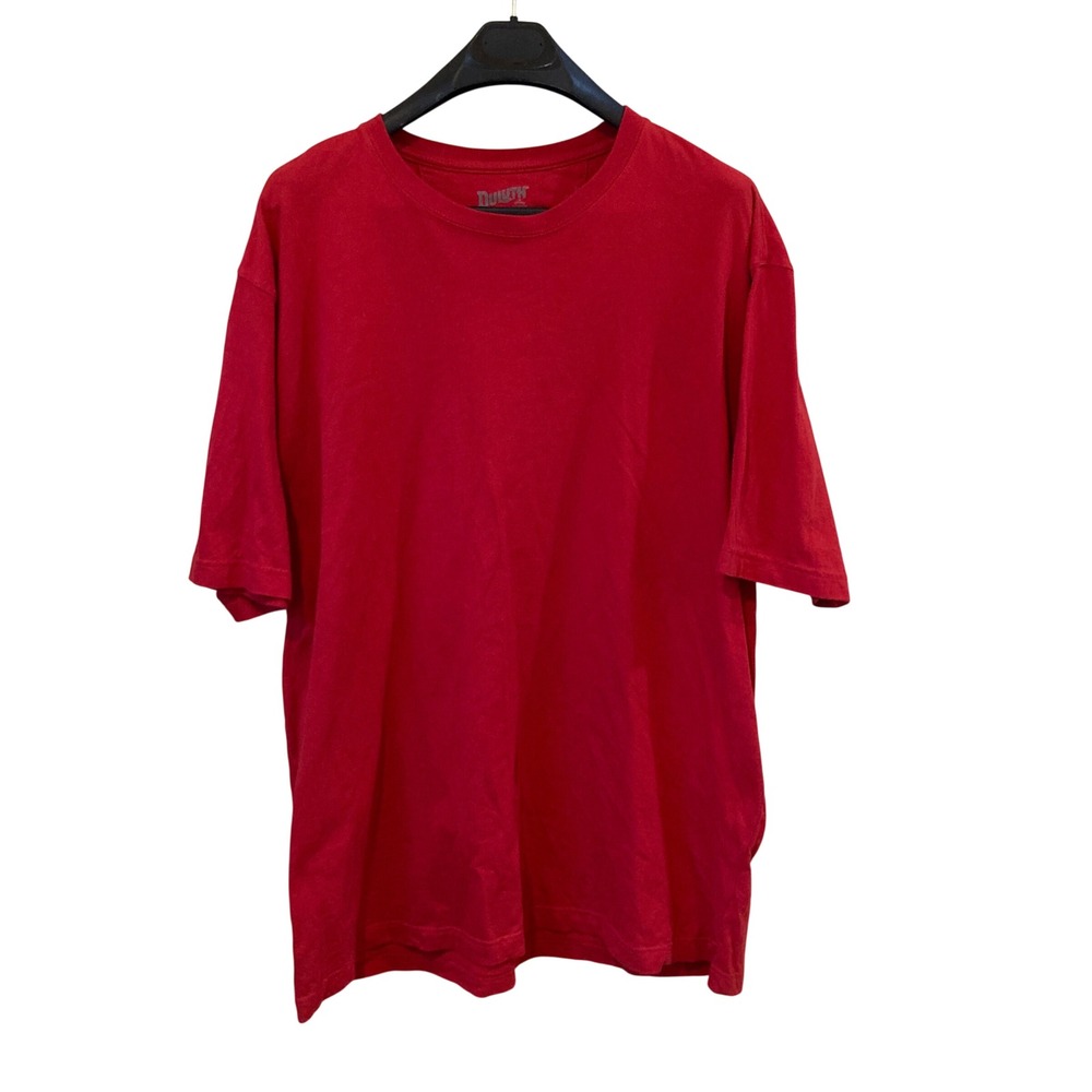 Duluth Trading Co Mens XL Red Longtail T-Shirt Relaxed Fit Short Sleeve 3237-52